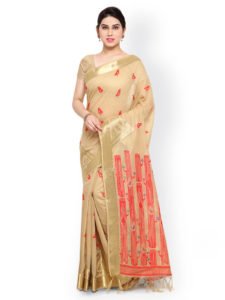 Cream Silk Saree