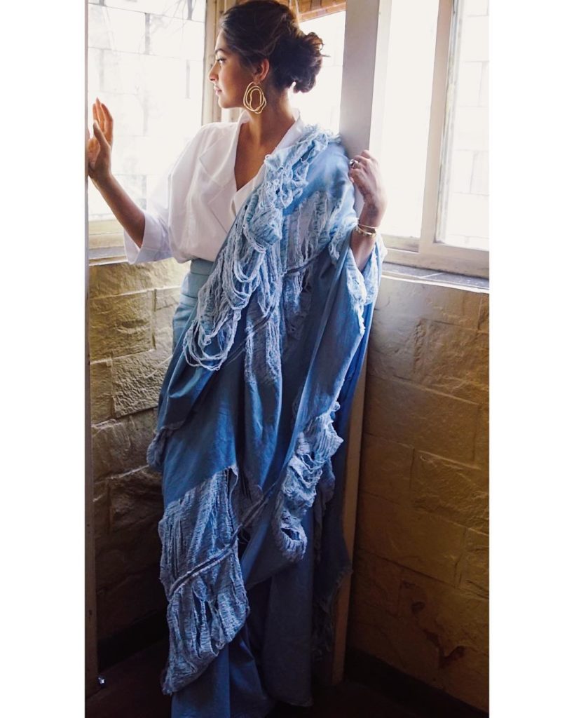 Sonam Kapoor Denim Saree