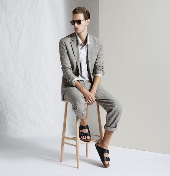 4. Suit with Sandals