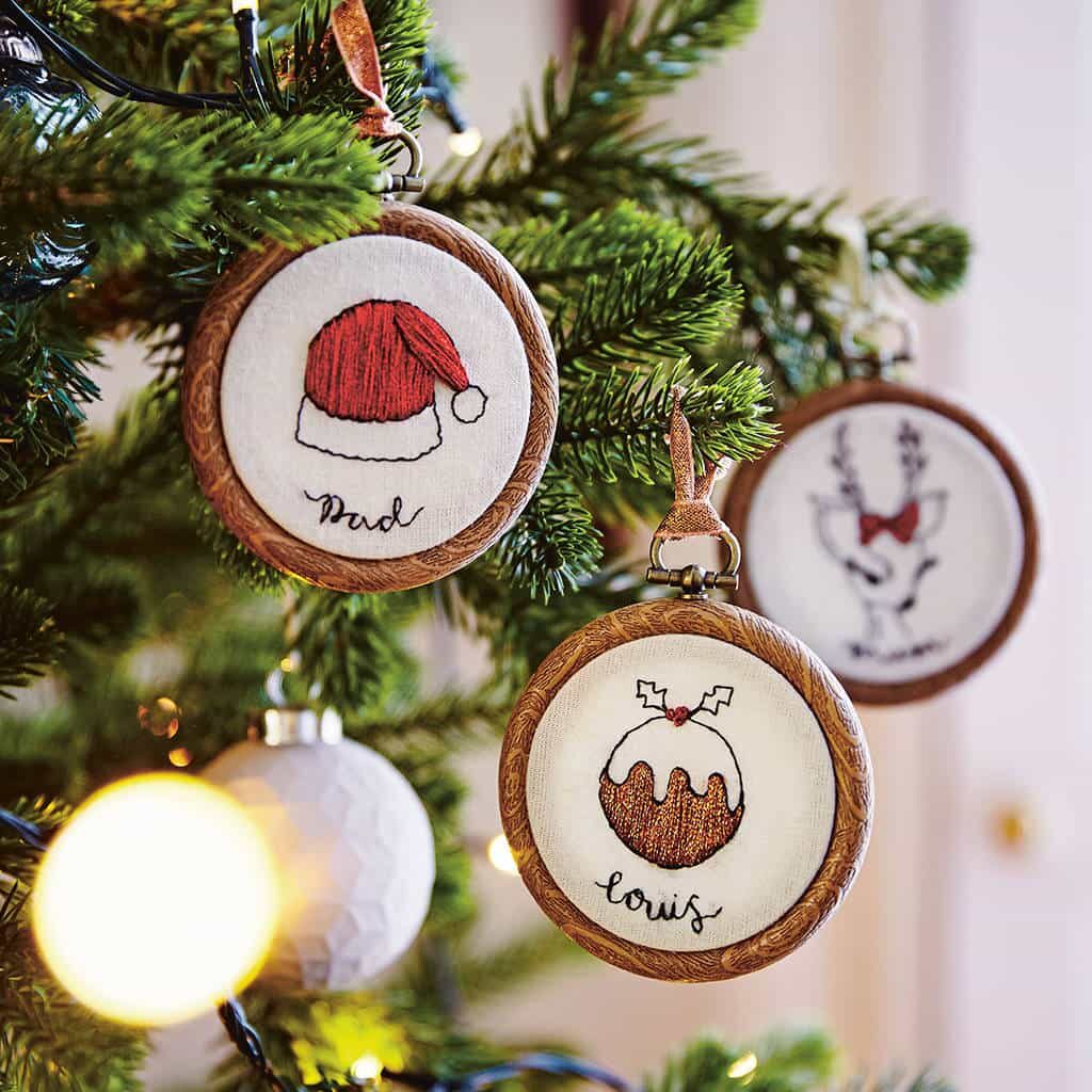 5. Use Elegant Christmas Embroidery Hoops