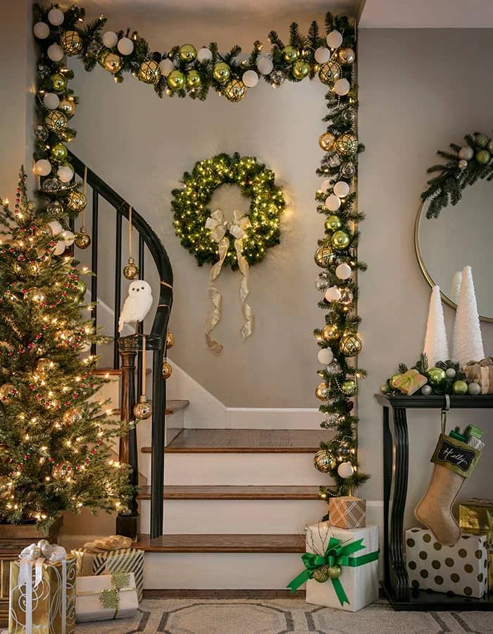 8. Garnish the Stairs With Sparkly Baubles
