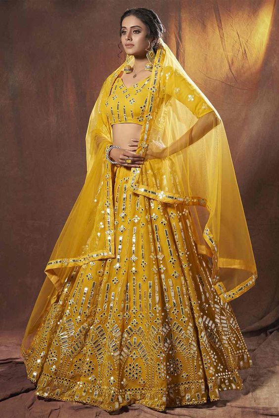 12. Stunning Sharara Anarkali  - Haldi Outfit Ideas