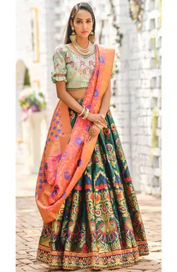 one-sided pleated drape dupatta