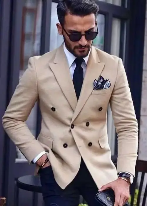 Men Wearing Cream Colour Blazer