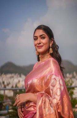 Mrunal Wearing Banarasi Saree