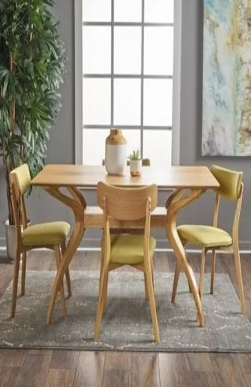 Vintage Curved Legged Look Dining Table Set