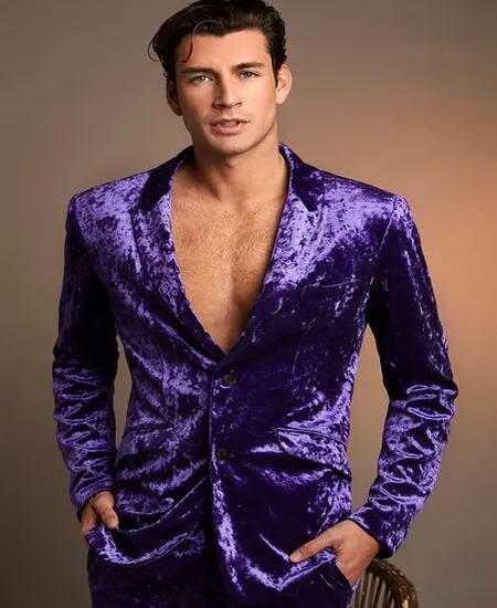 Men Purple Blazer