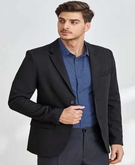 Simple Black Blazer Men