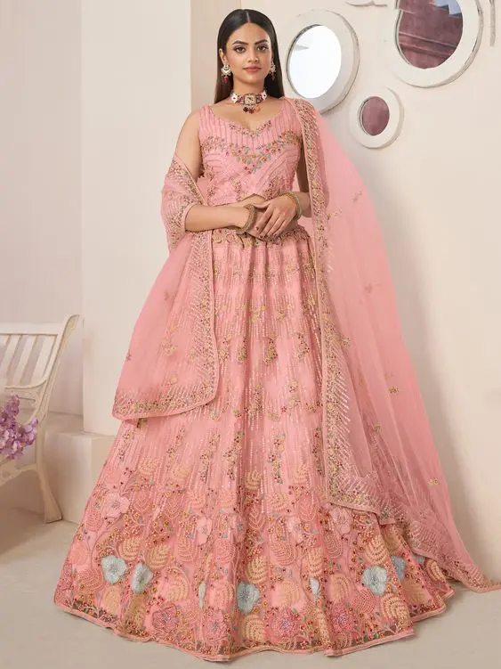 Flared Pink Charm - Bridal Lehenga Trends